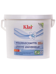 KLAR Vollwaschmittel Pulver mit natürlichem Waschnuss-Extrakt in verschiedenen Größengebinden