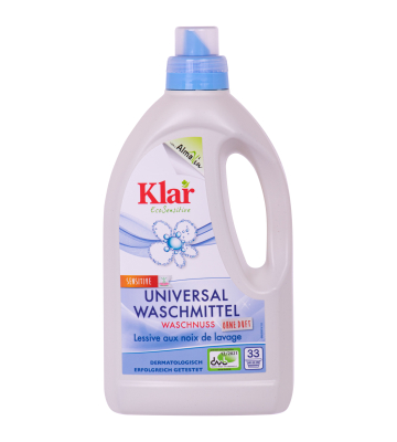 KLAR Waschmittel Waschnuss flüssig 1,5 Liter für 20°C bis 95°C geeignet