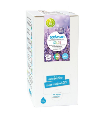 SODASAN COLOR Fl&uuml;ssigwaschmittel Lavendel 5 Liter Bag in Box
