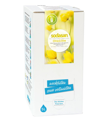 SODASAN Fl&uuml;ssigseife Liquid Citrus-Olive 5 Liter Bag in Box