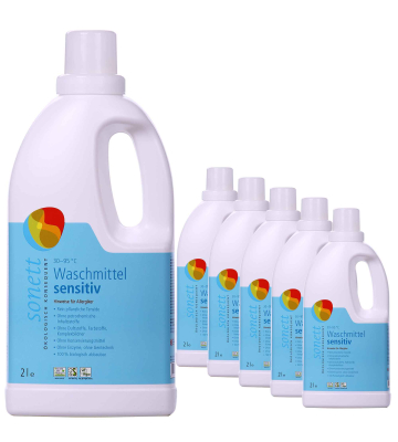 SONETT Waschmittel fl&uuml;ssig sensitiv 6 x 2 Liter ohne Duft- und Farbstoffe