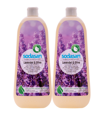 SODASAN Flüssigseife Liquid Lavendel-Olive 2 x 1 Liter