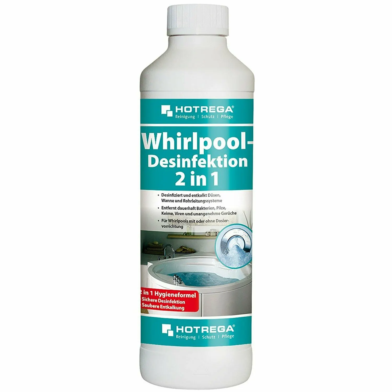 HOTREGA Whirlpool-Desinfektion 2 in 1 Konzentrat 500 ml Flasche