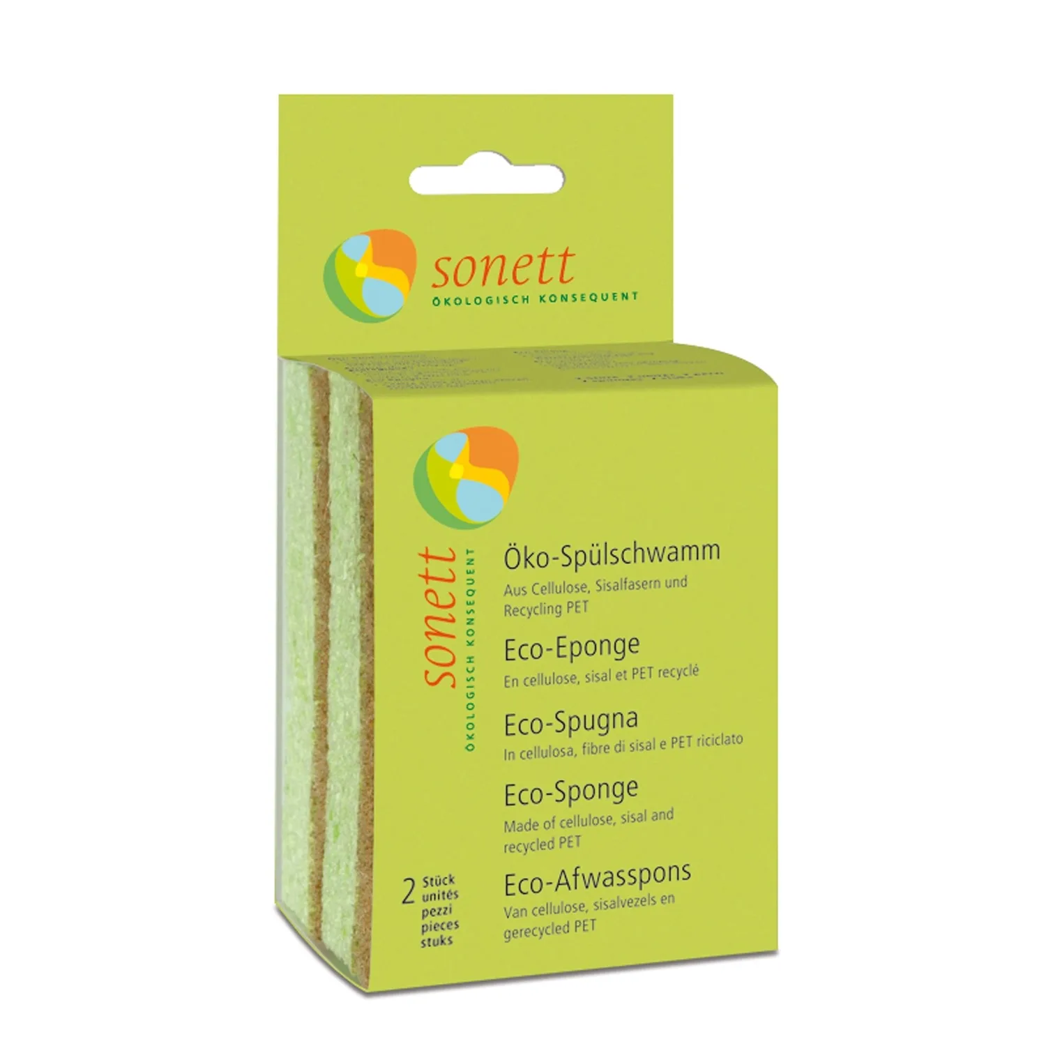 SONETT Spülschwamm, 1 x 2er Pack ökologisch