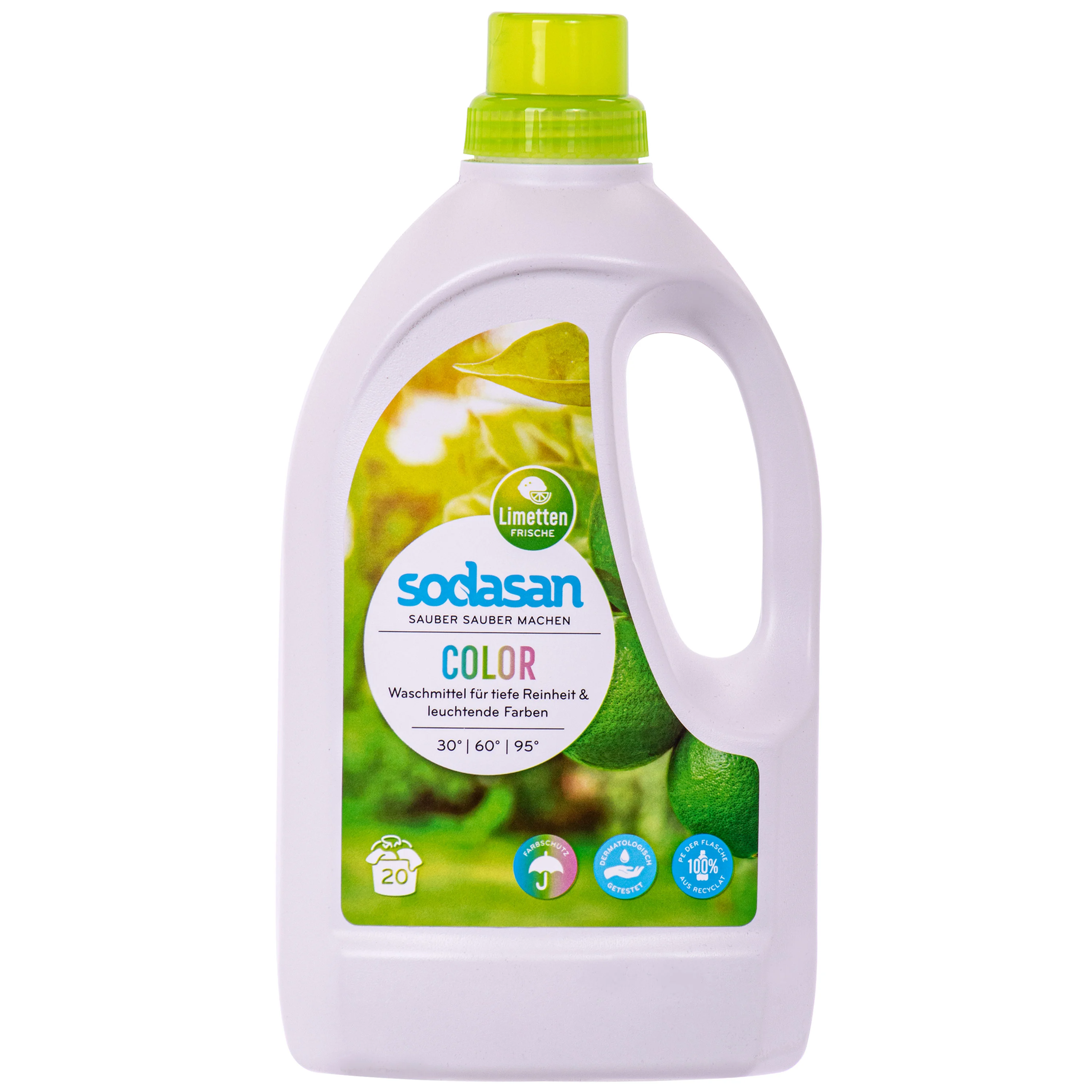 SODASAN COLOR Flüssigwaschmittel Limette früher Color Waschmittel in verschiedenen Größengebinde