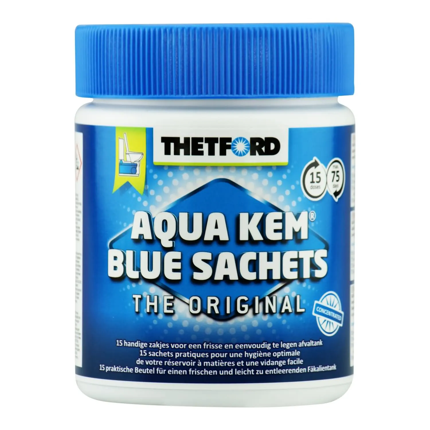 THETFORD Aqua Kem Blue Sachets Behälter á 15 Beutel = 1 Dose