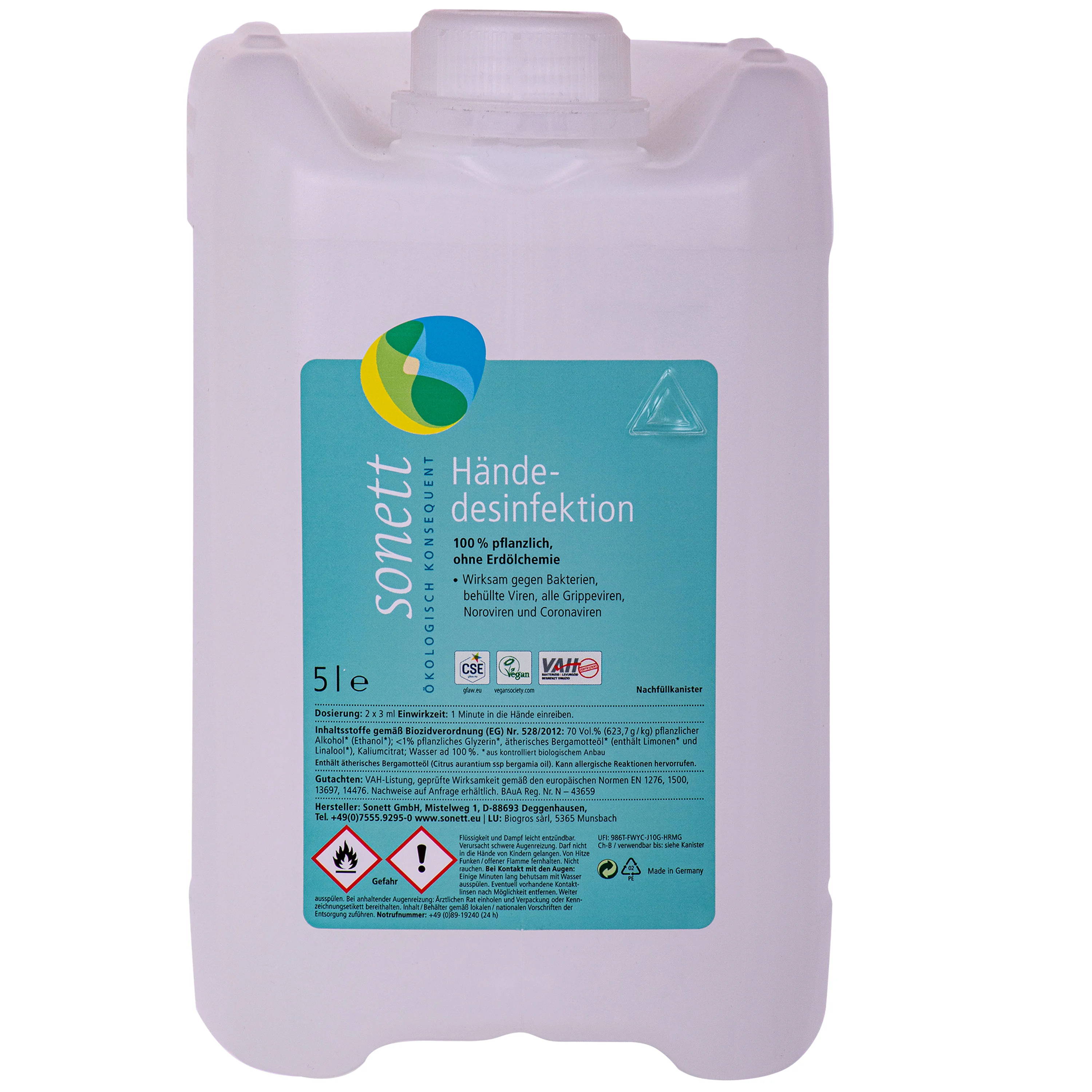 SONETT Händedesinfektion  5 Liter