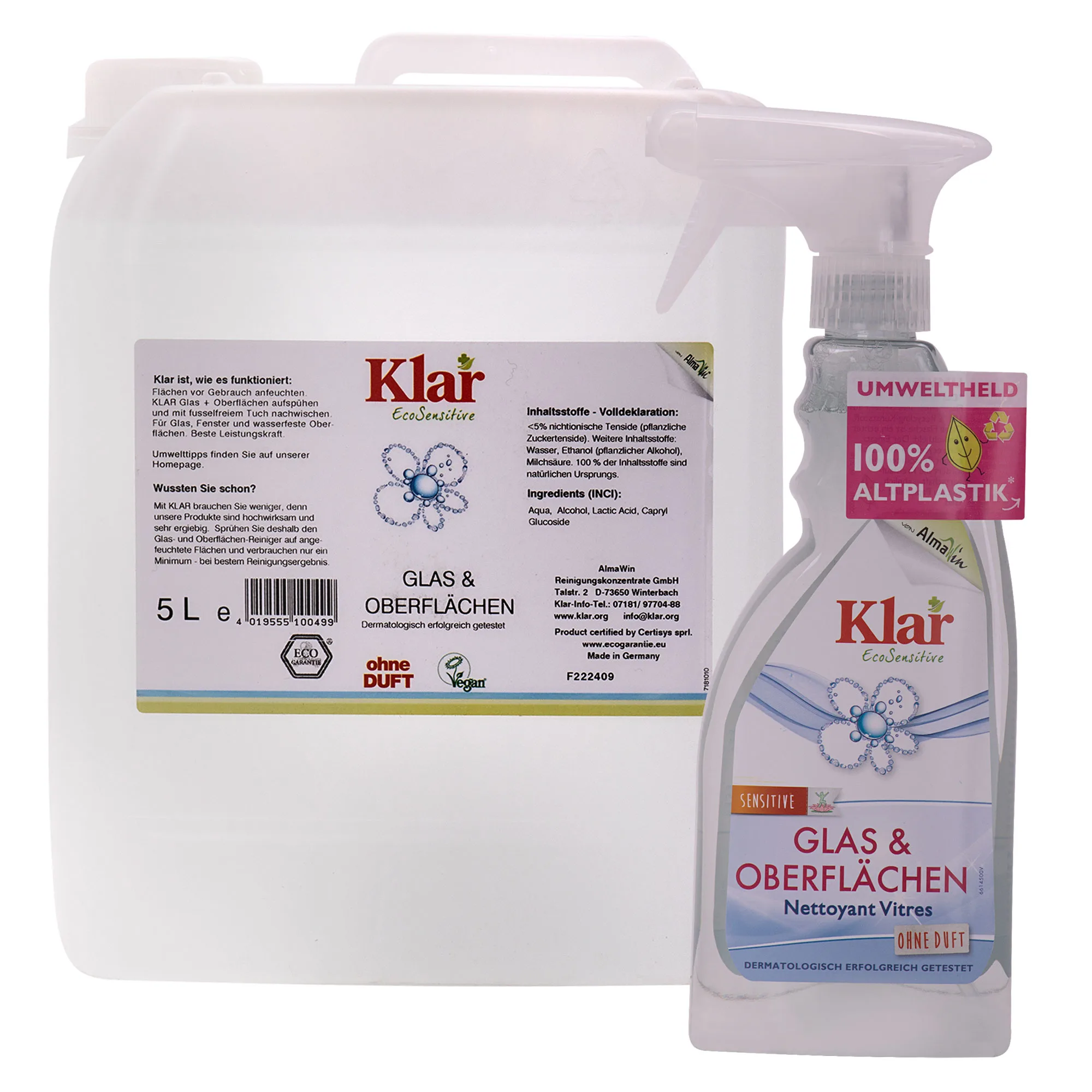 Glass Cleaner, Surface Cleaner, Unscented, for Windows and Mirrors