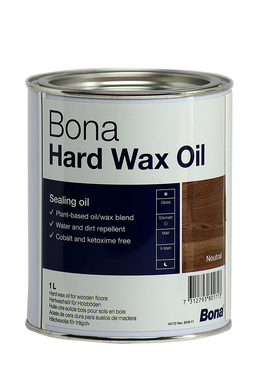 BONA Hardwax Oil halbmatt 1 Liter silkmatt für Holzböden im Innenbereich