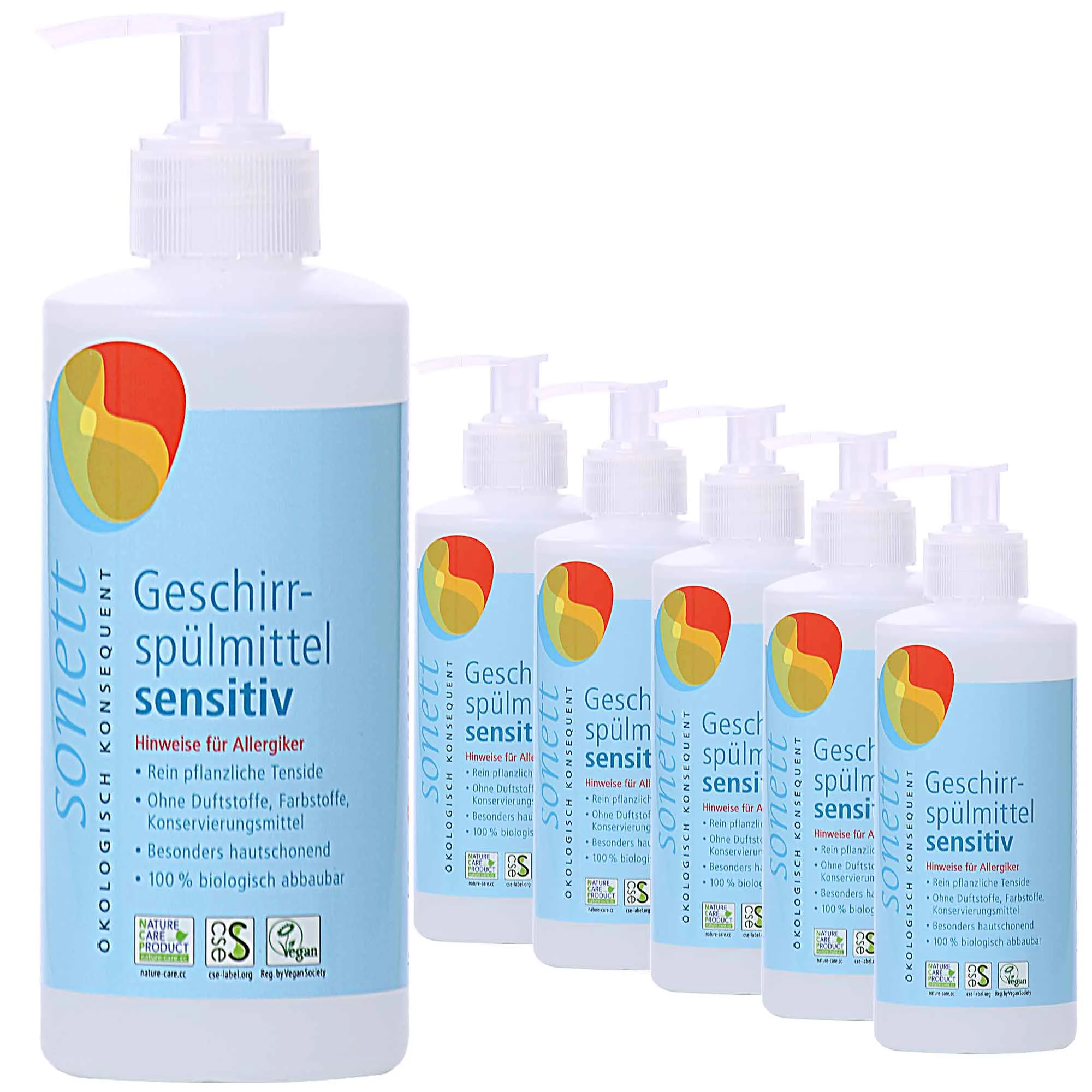 SONETT Geschirrspülmittel SENSITIV 6 x 300 ml Spenderflasche