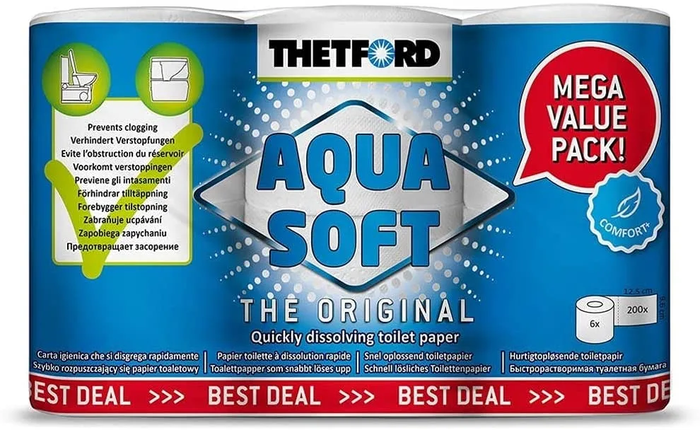 THETFORD Aqua Soft Toilettenpapier 1 Packung = 6 Rollen