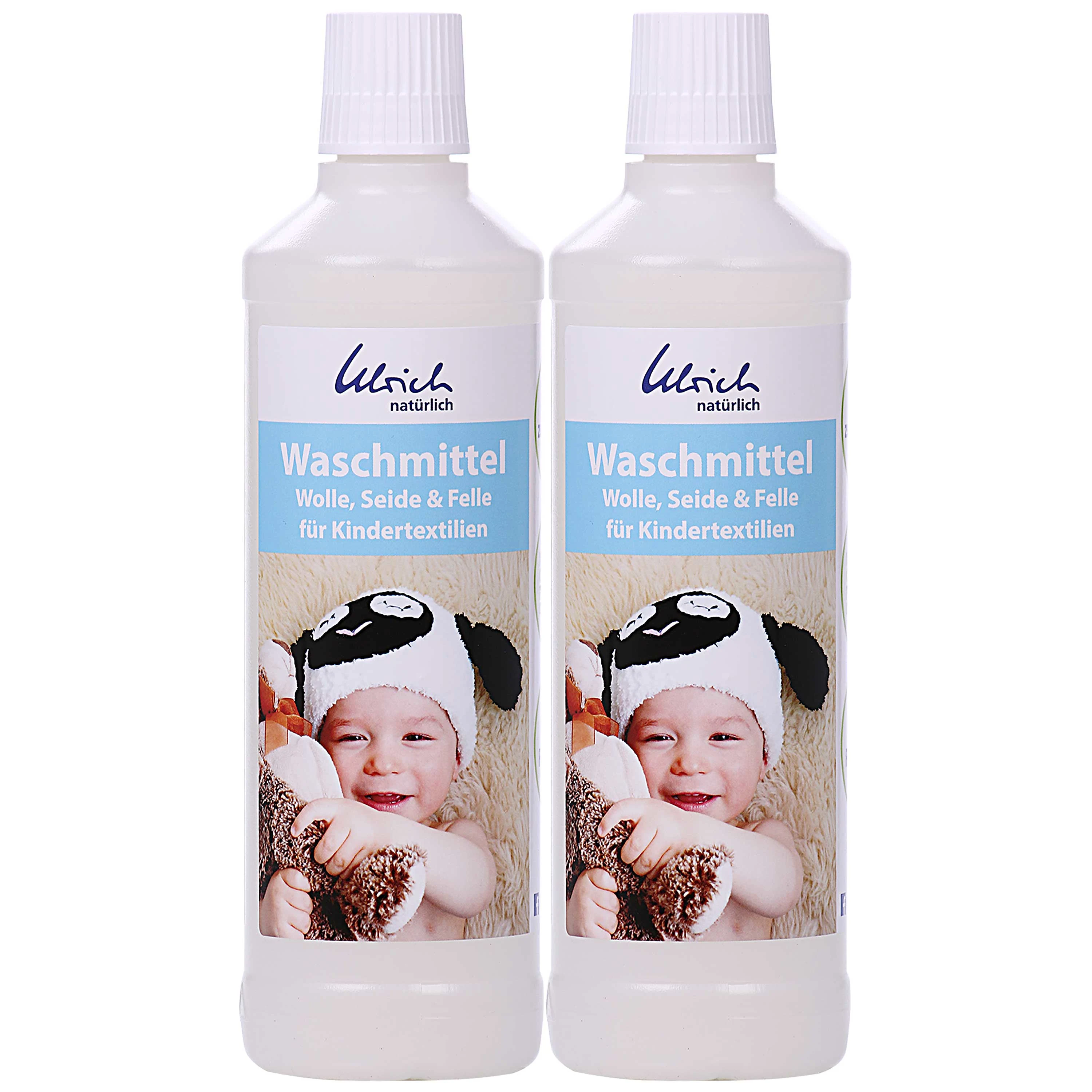 ULRICH natürlich Waschmittel für Kindertextilien 2 X 500 ml flüssig Wolle, Seide & Felle