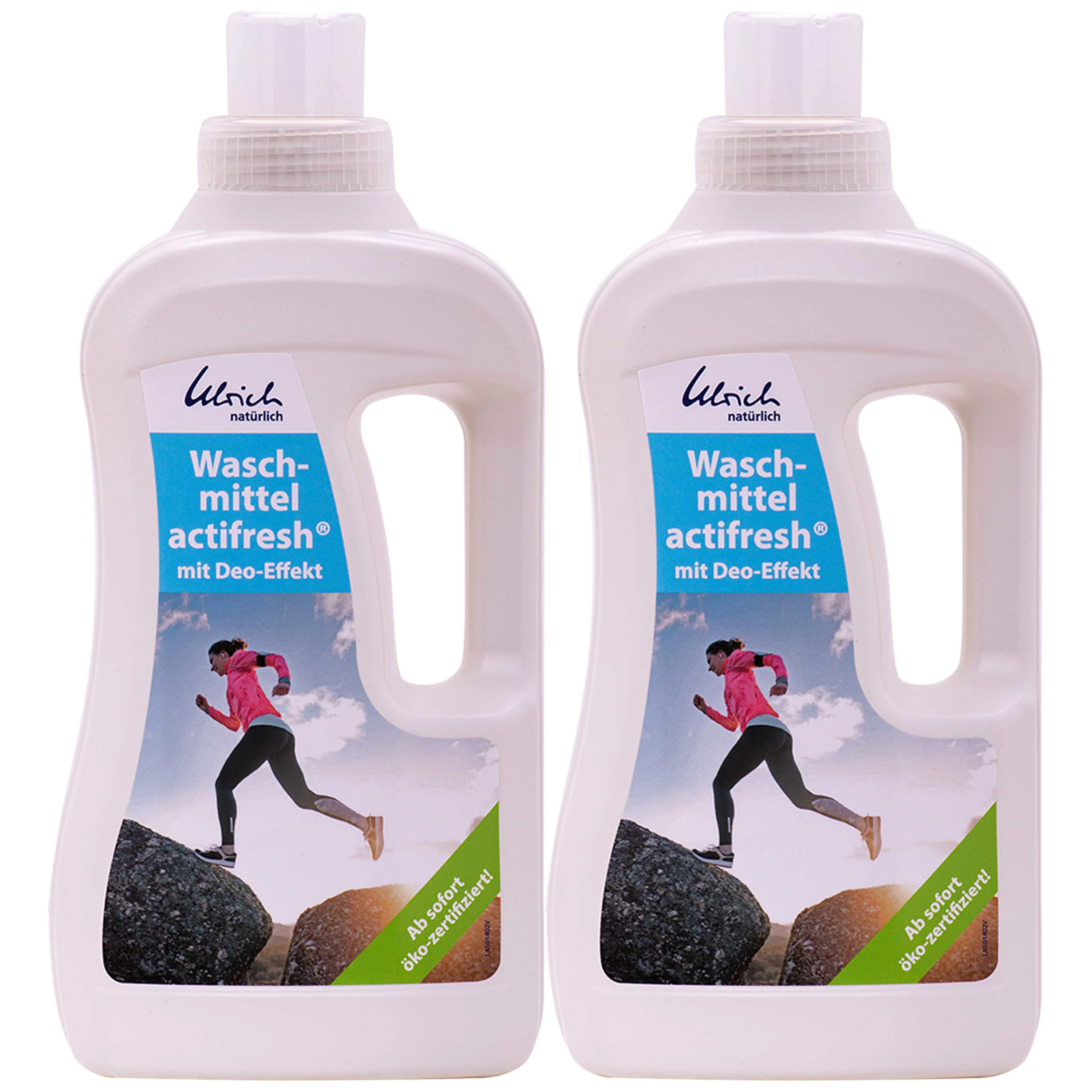 ULRICH natürlich Waschmittel actifresh 2 x1 Liter mit Deo-Effekt NCP-vegan zertifiziert