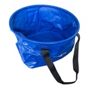 Faltschüssel mit Seitentasche 30 Liter aus Planengewebe, rechteckiger Boden, blau