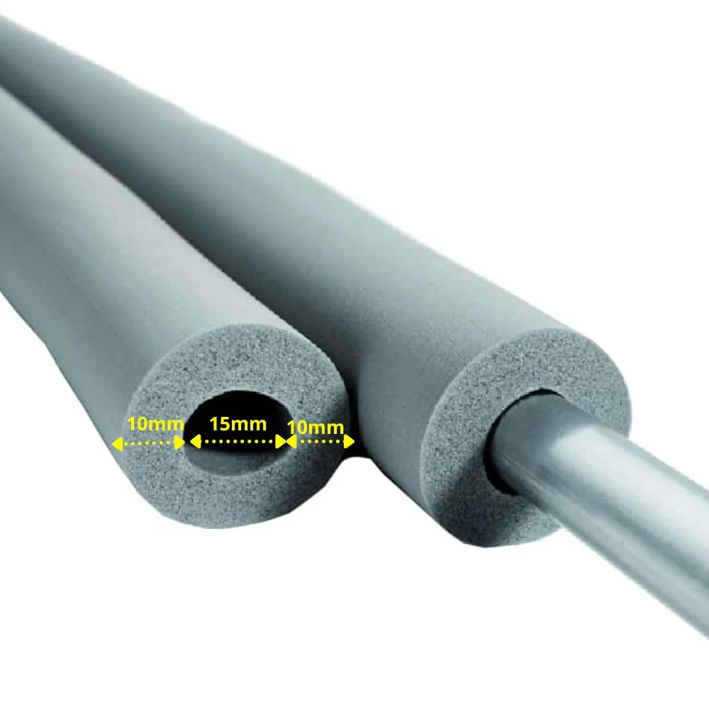 "AEROFLEX® SH Rohrisolierung, Rohrdämmung - 2m, Flexibler Dämmstoff aus Geschlossenzelligem Schaum Kautschukbasis, Schwarz - 15 x 10 mm image"