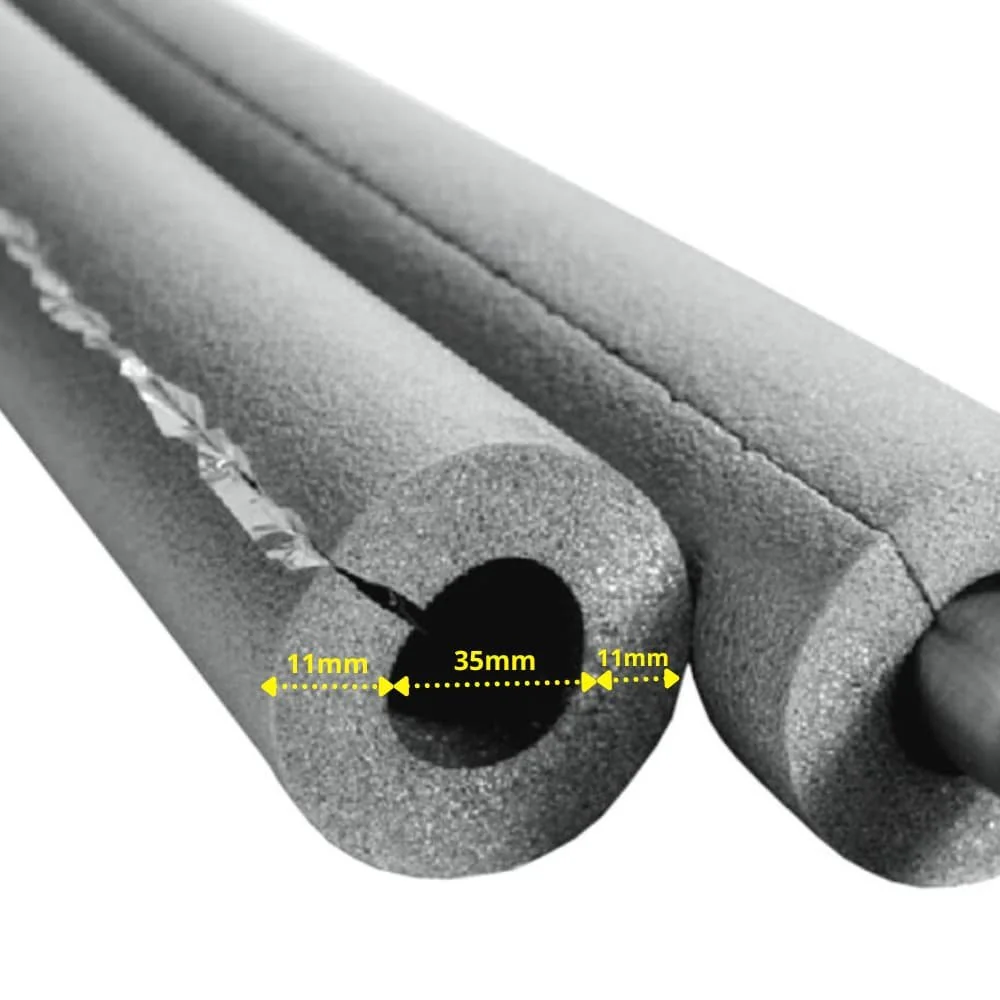 "AEROFLEX® SH XT Rohrisolierung, Rohrdämmung - 2m, Selbstklebend, Flexibler Dämmstoff aus Geschlossenzelligem Schaum Kautschukbasis, Schwarz - 35 x 10 mm image"