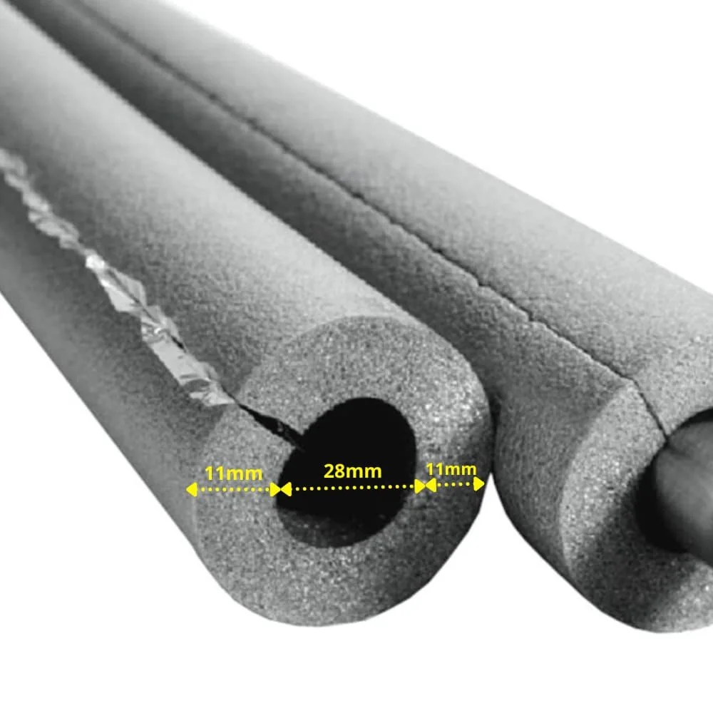 "AEROFLEX® SH XT Rohrisolierung, Rohrdämmung - 2m, Selbstklebend, Flexibler Dämmstoff aus Geschlossenzelligem Schaum Kautschukbasis, Schwarz - 28 x 10 mm image"
