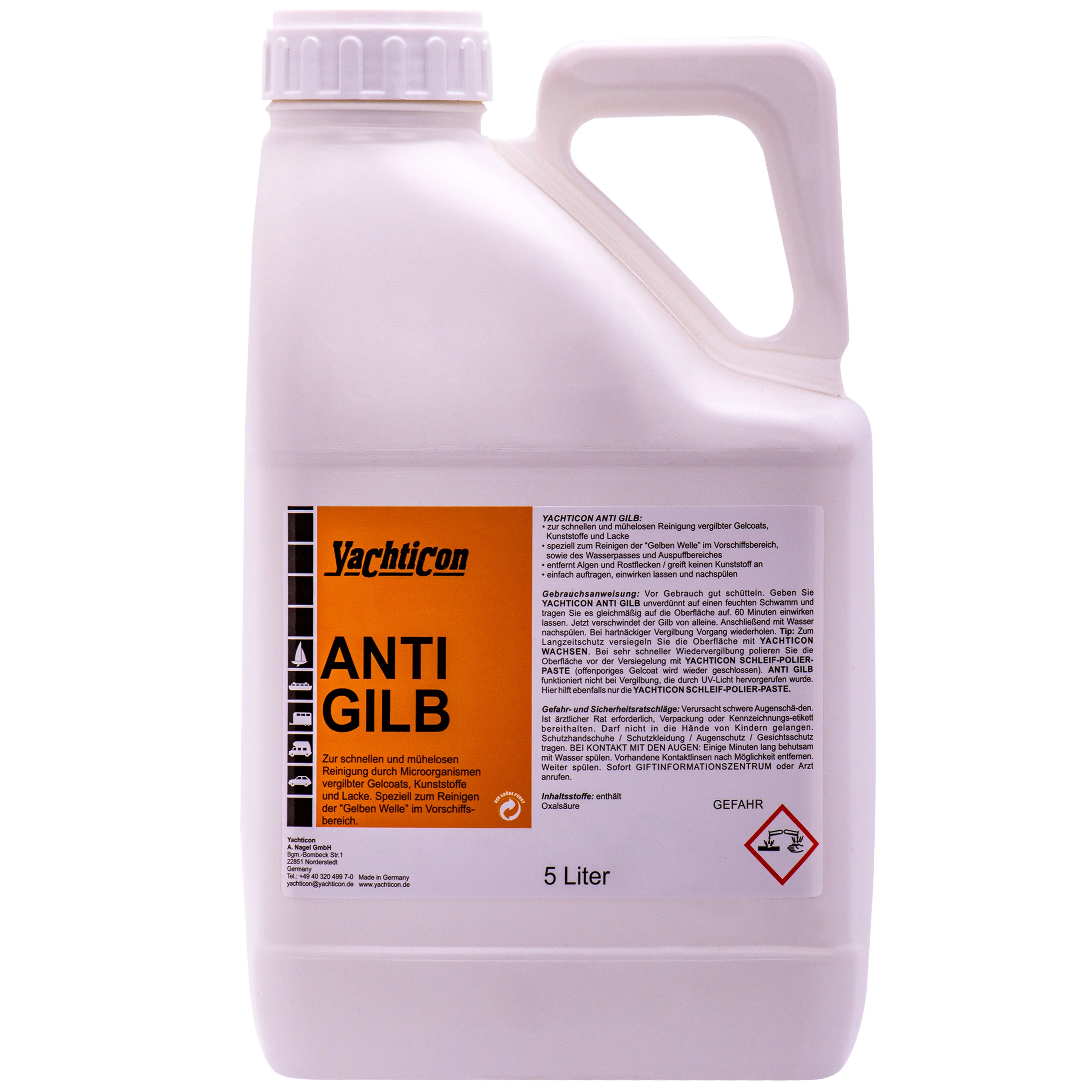 YACHTICON Anti Gilb 5 Liter zum Entfernen von gelblichem Algenbefall