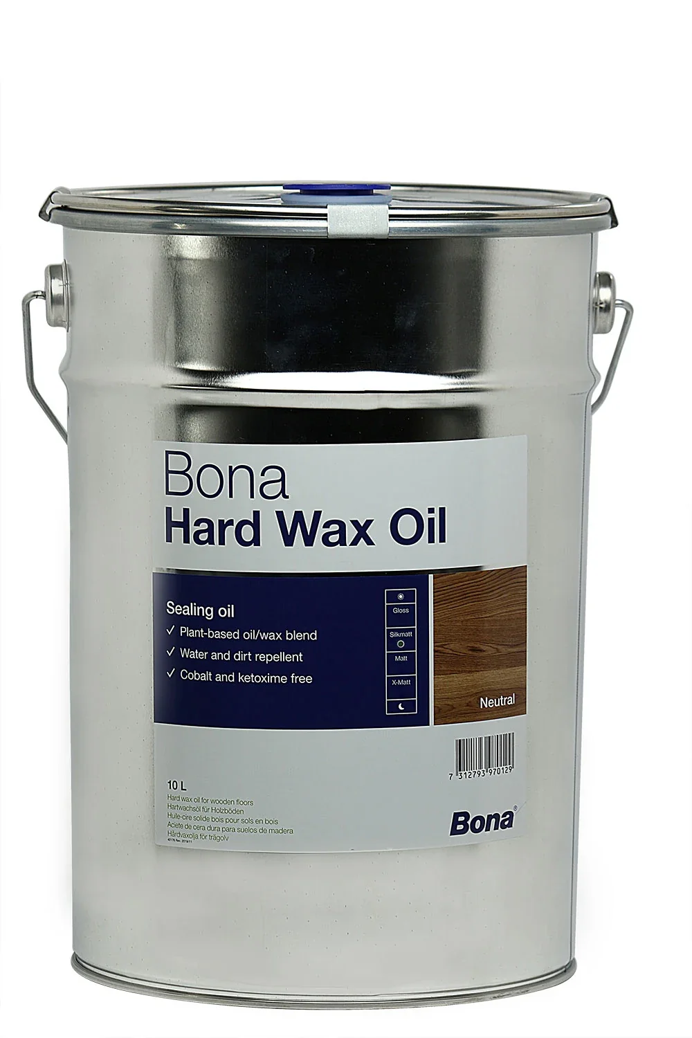 "BONA Hardwax Oil halbmatt 10 Liter silkmatt für Holzböden im Innenbereich image"