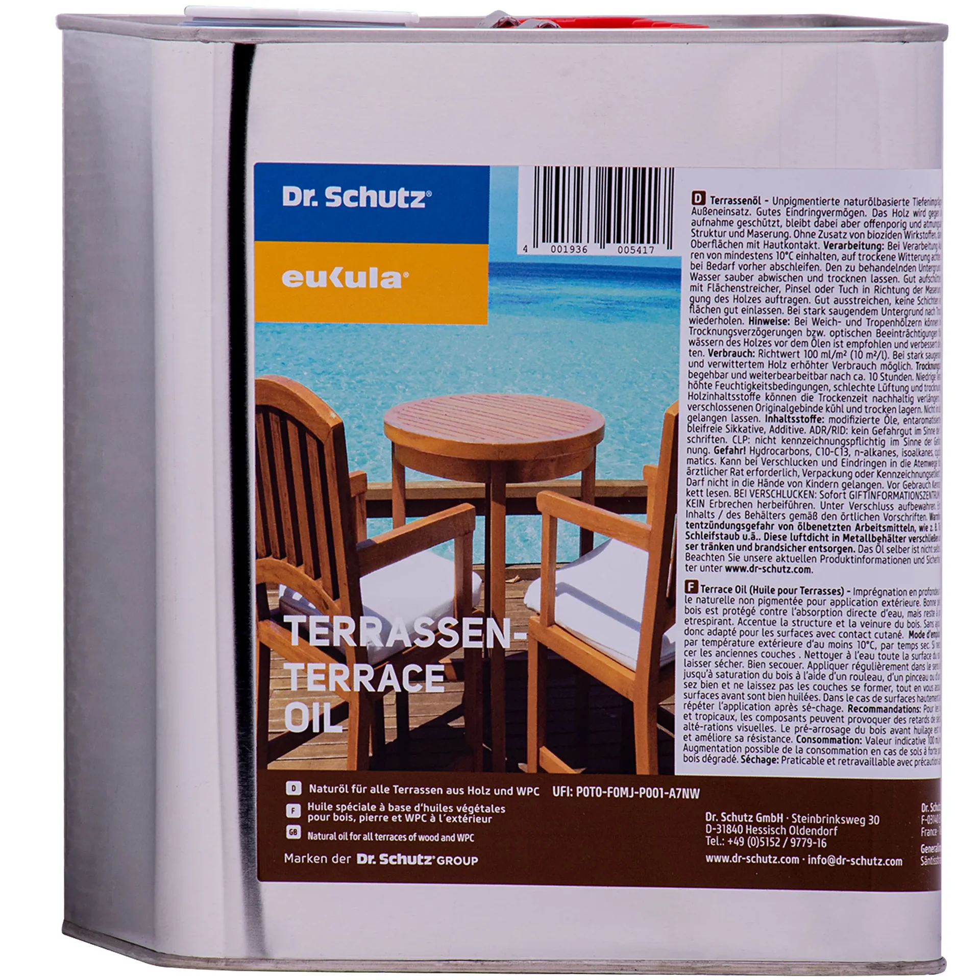 "DR. SCHUTZ Terrassen Öl 2,5 Liter Naturöl für alle Terrassen aus Holz und WPC image"