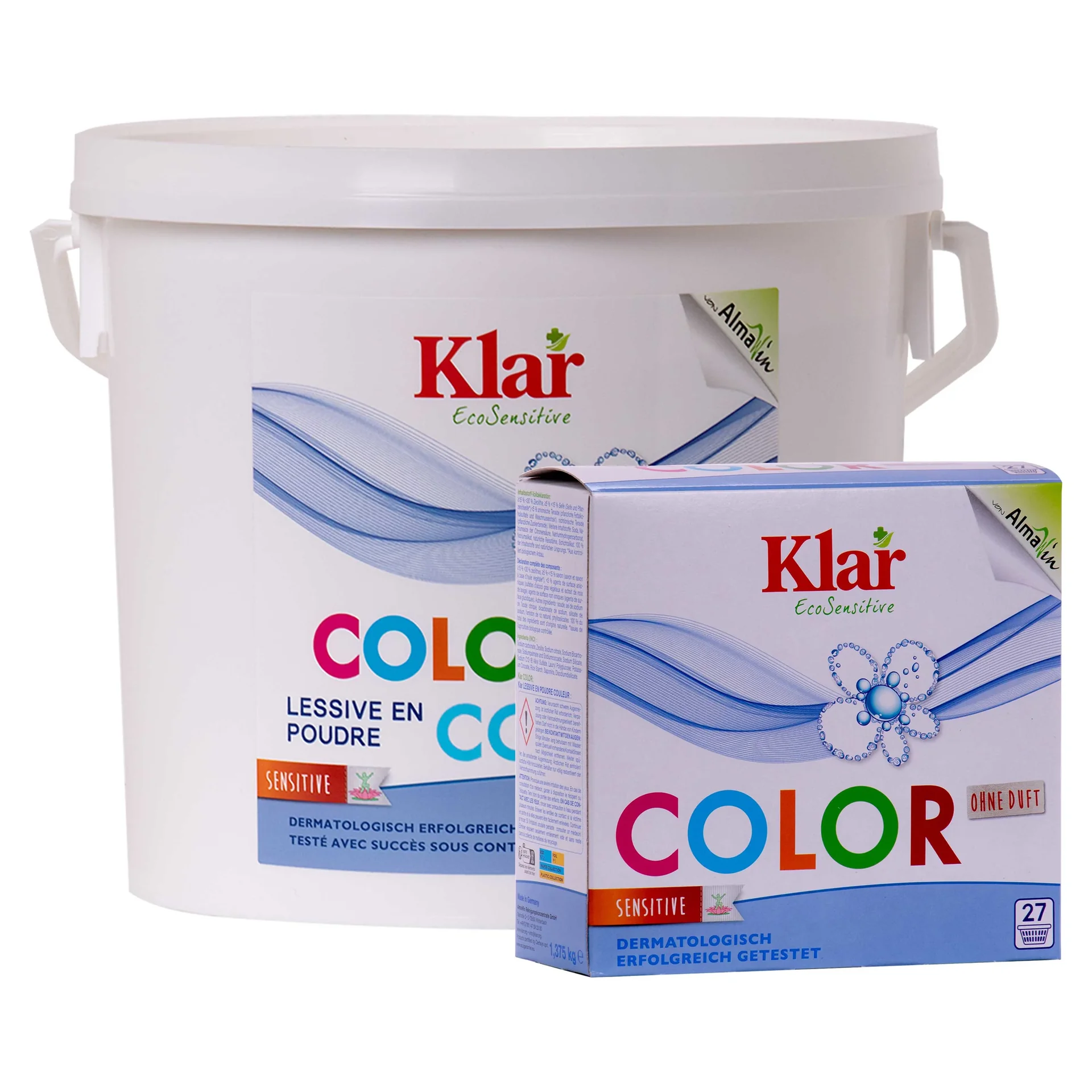 "KLAR Color Waschmittelpulver ohne Duft in verschiedenen Größengebinden Basis Compact Color image"