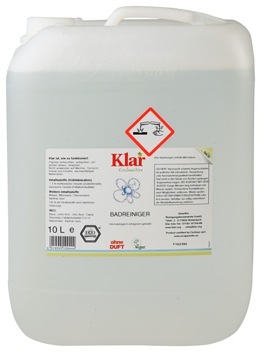 "KLAR Badreiniger parfümfrei 10 Liter image"