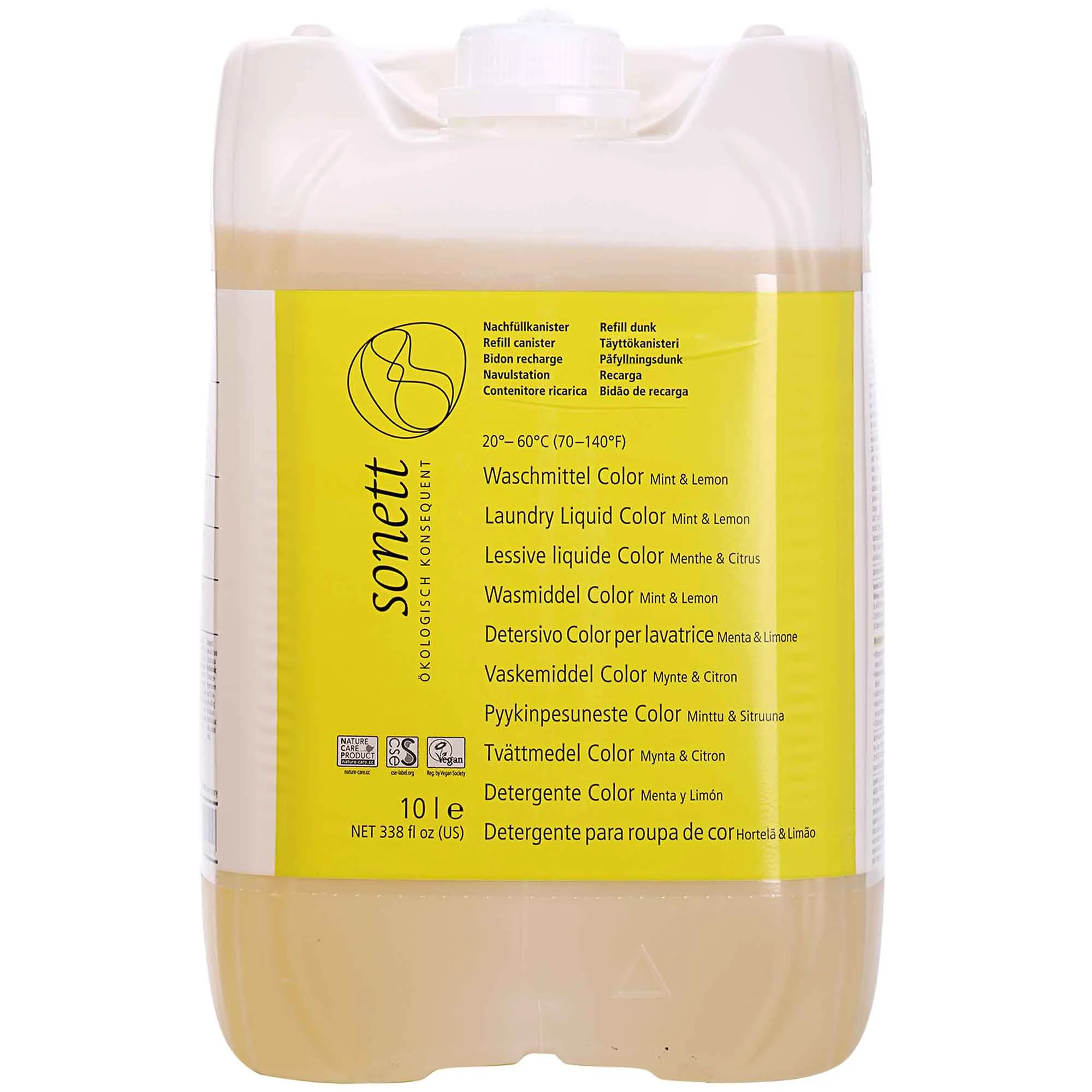Color Laundry Detergent, Liquid Laundry Detergent, 10 Liter Mint & Lemon, Natural Laundry Detergent