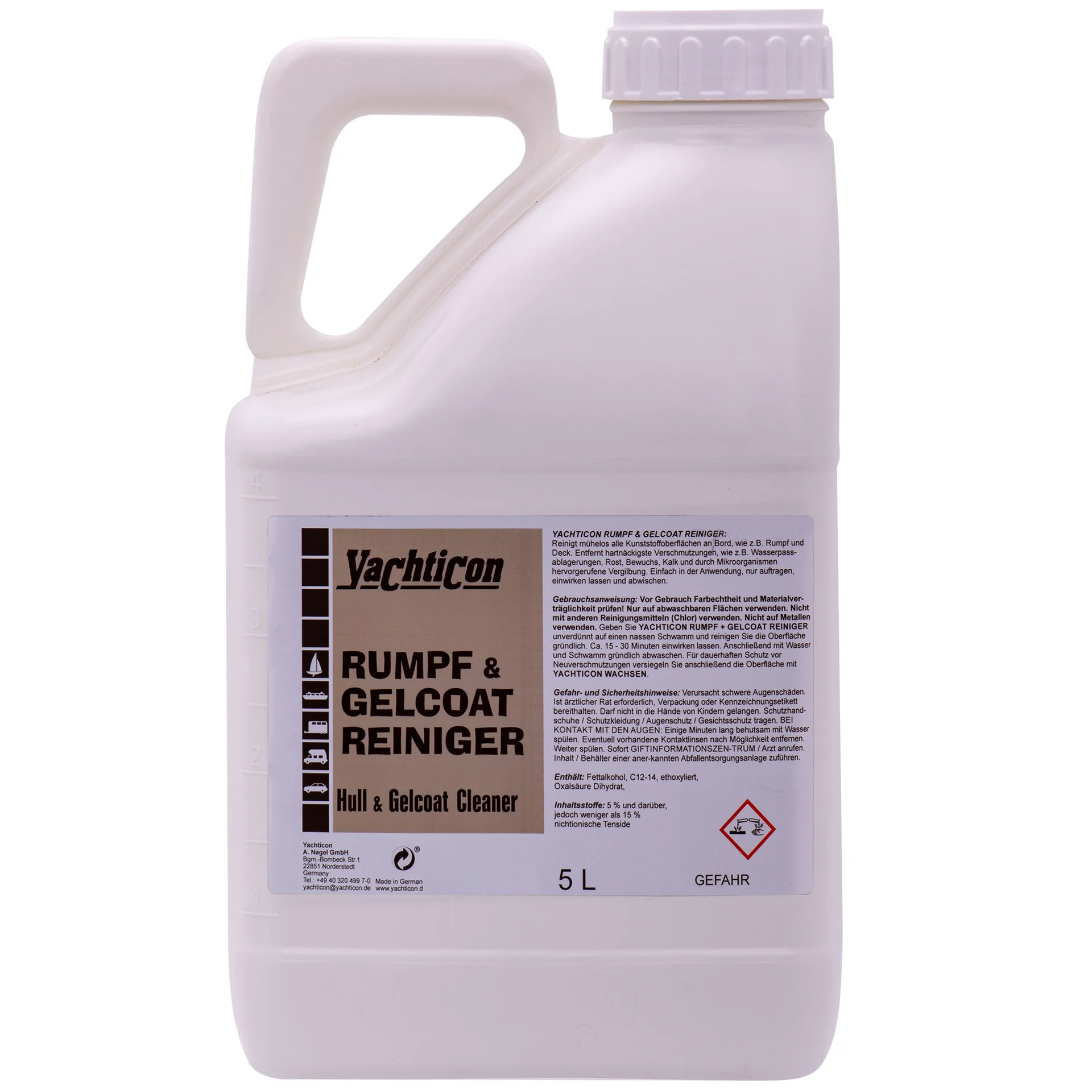 "YACHTICON Rumpf- und Gelcoat Reiniger 5 Liter image"