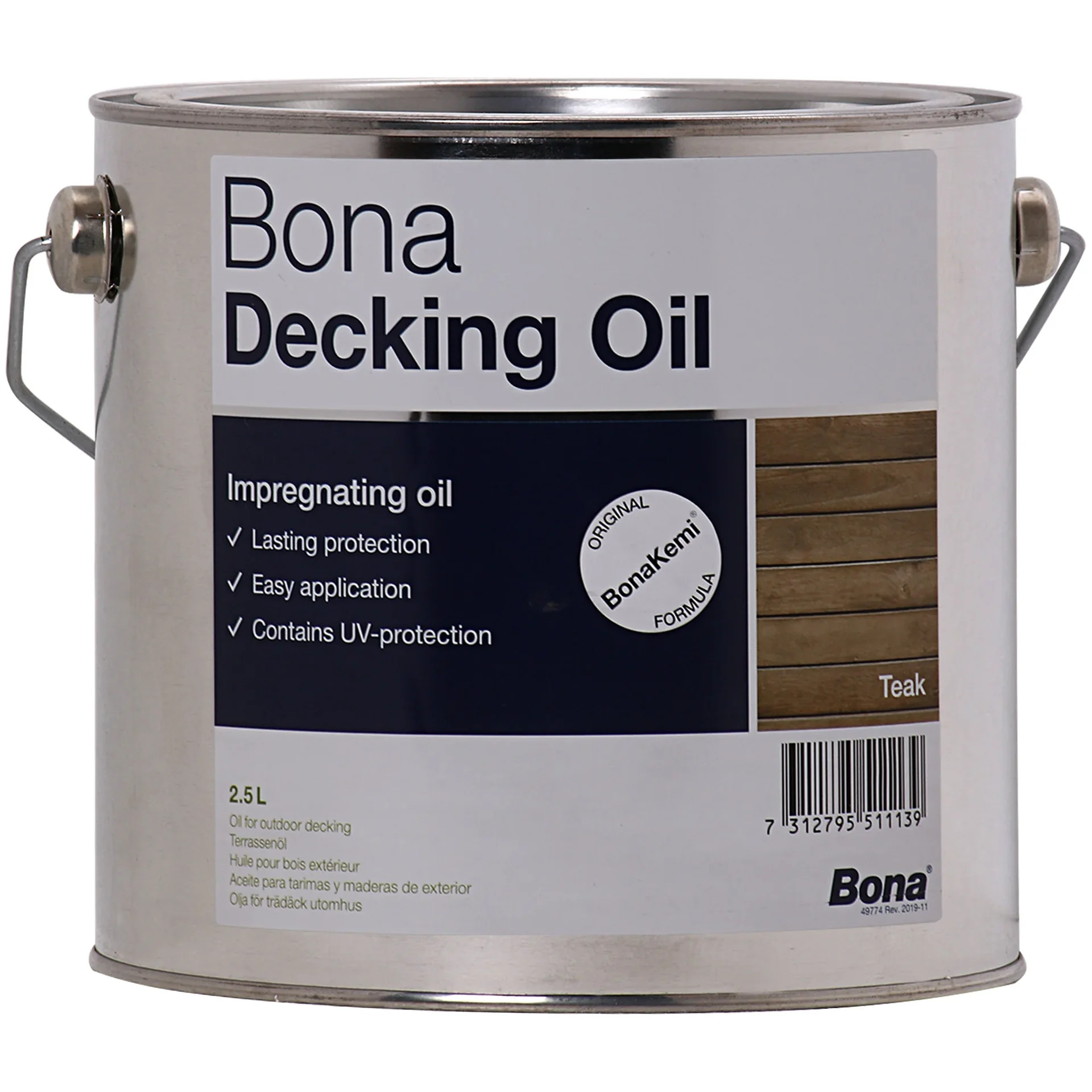 "BONA Decking Oil 2,5 Liter Teak Terrassenöl image"