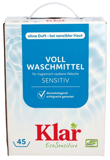 "KLAR Vollwaschmittel Pulver 2,475kg mit natürlichem Waschnuss-Extrakt image"