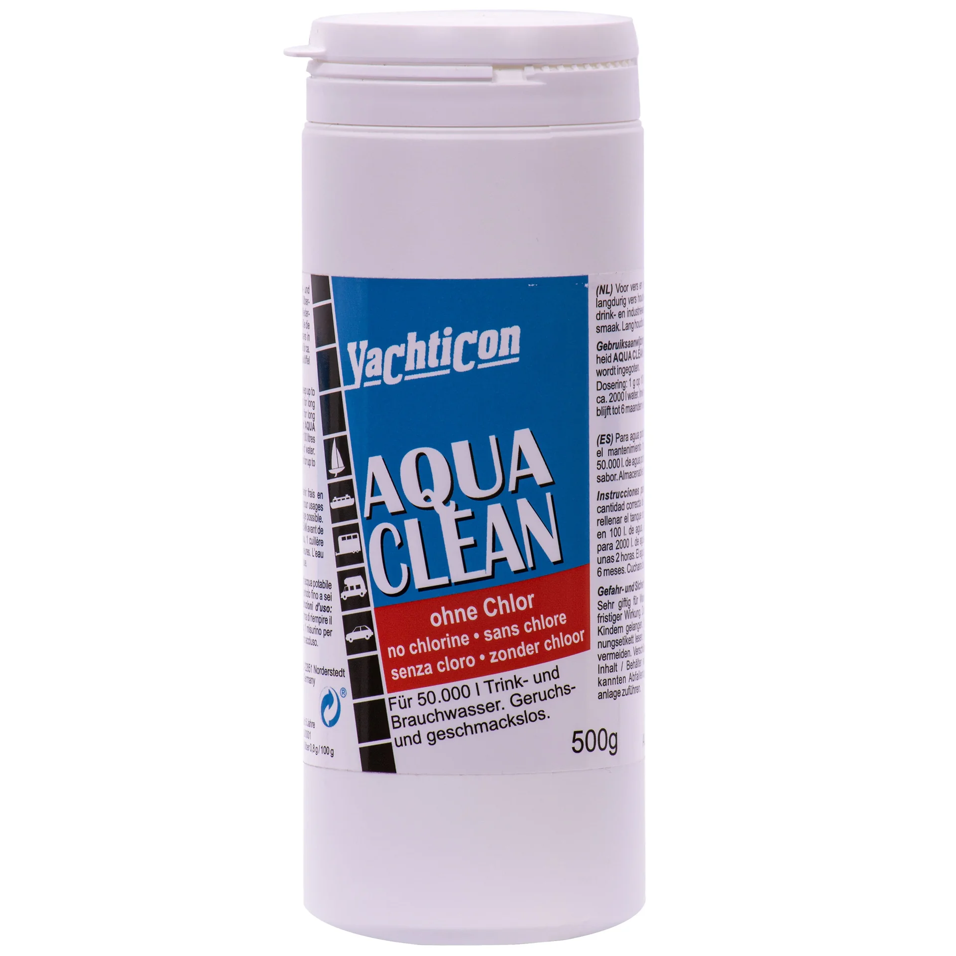 "YACHTICON Aqua Clean AC 50.000 ohne Chlor 500 g Pulver image"