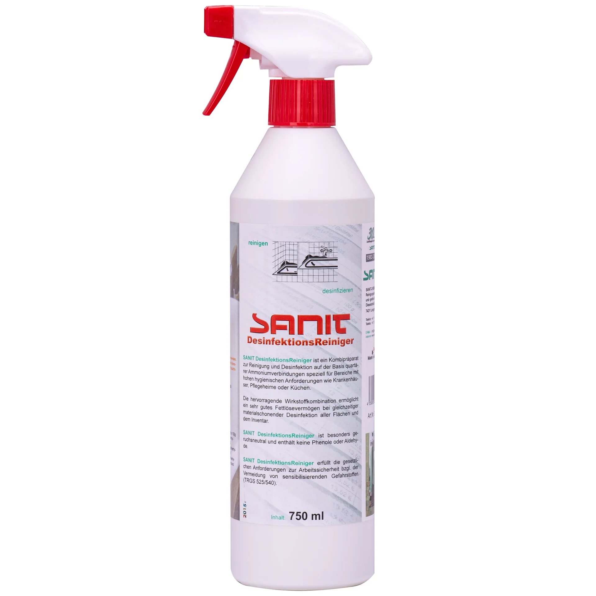 "SANIT Desinfektionsreiniger 750 ml mit Sprühkopf image"