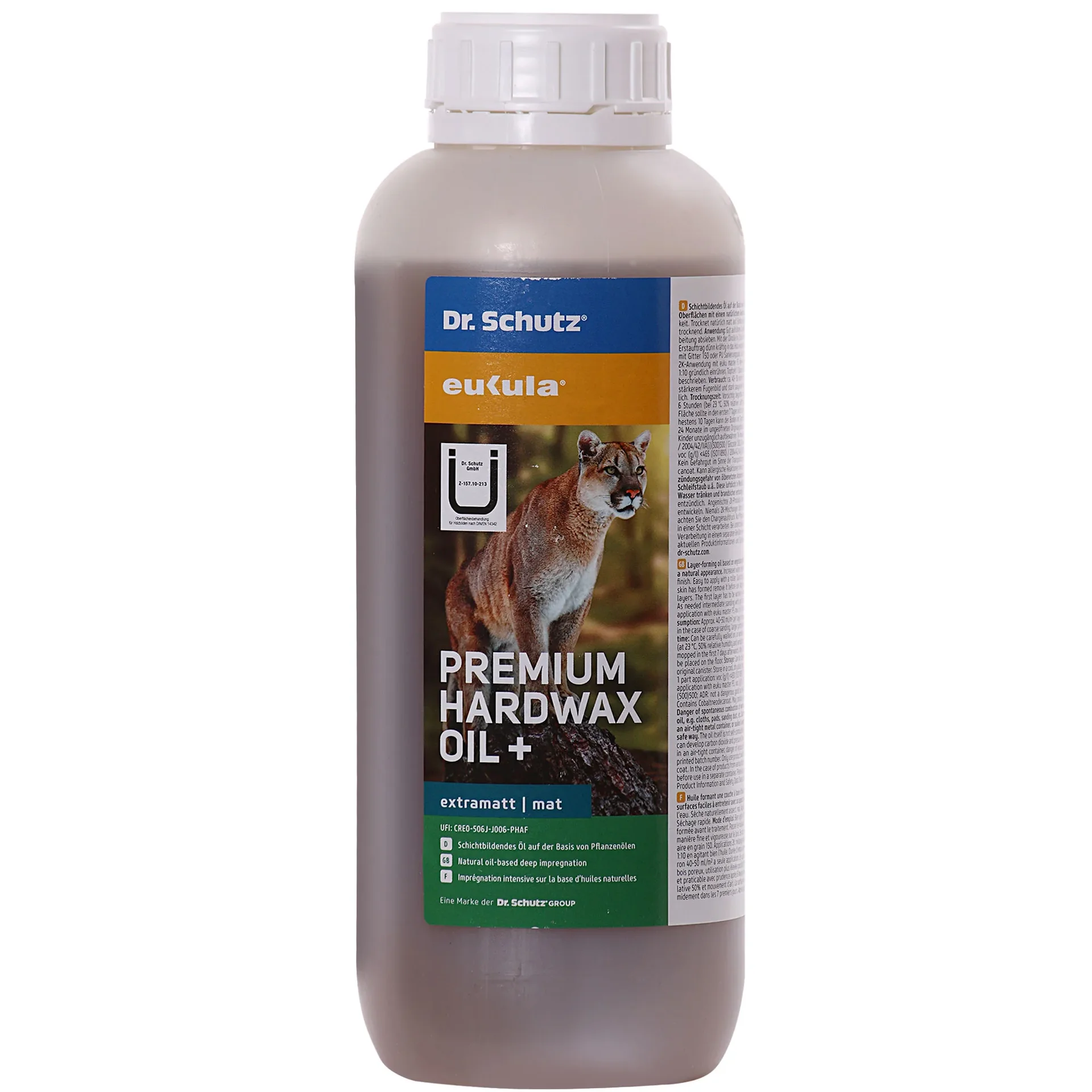 "DR. SCHUTZ Premium HardWax Öl+ extramatt 1 Liter reicht für 10 m² image"