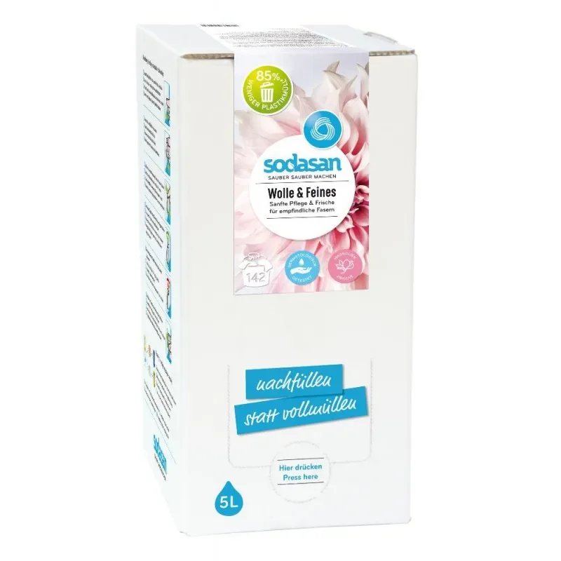 "SODASAN Woll- & Feines Flüssigwaschmittel 5 Liter Bag in Box image"