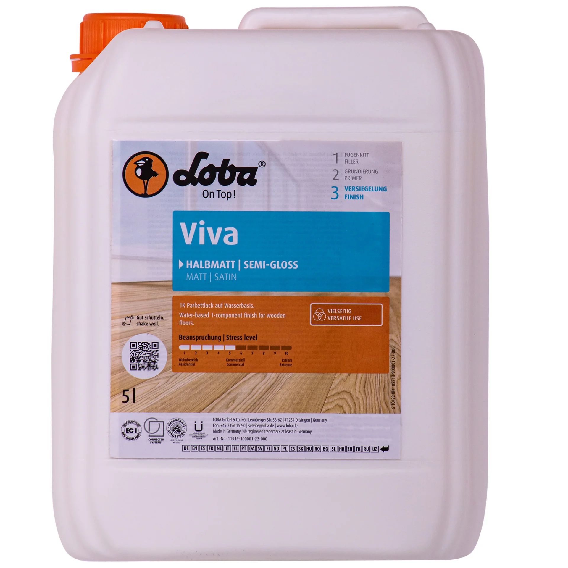 "LOBA Viva 5 Liter halbmatt 1K Parkettlack image"