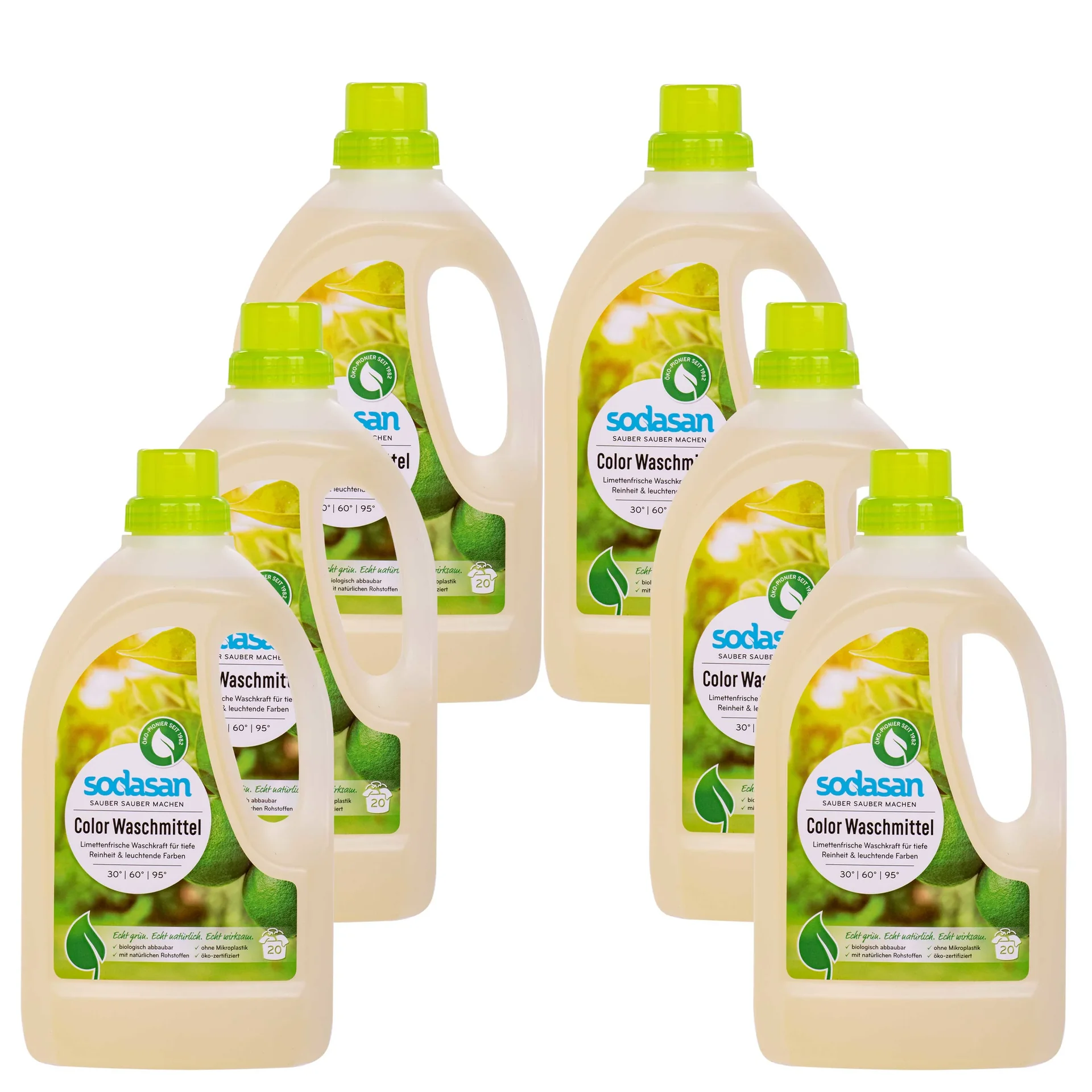 "SODASAN Universal Waschmittel Limette 6 x 1,5 Liter image"