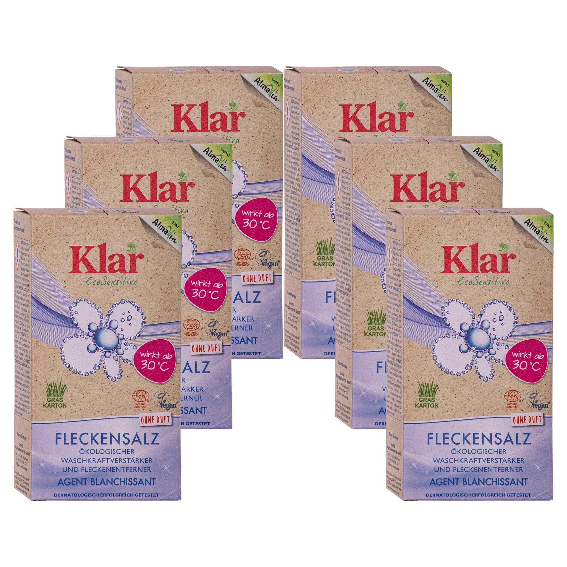 "KLAR Fleckensalz 400 g x 6 gegen Flecken ohne Duft image"