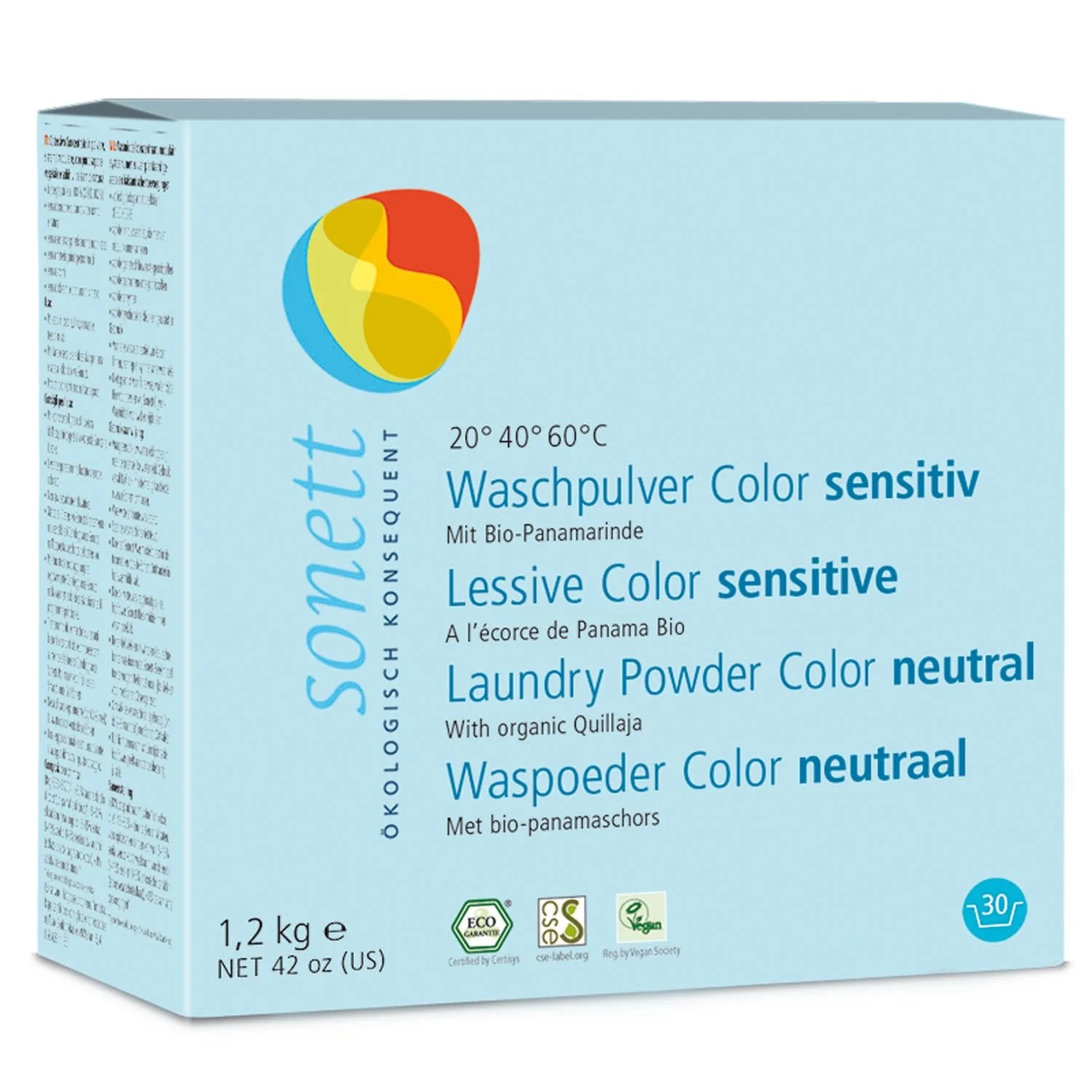 SONETT Waschmittel Pulver Color 6 x 1,2 kg sensitiv
