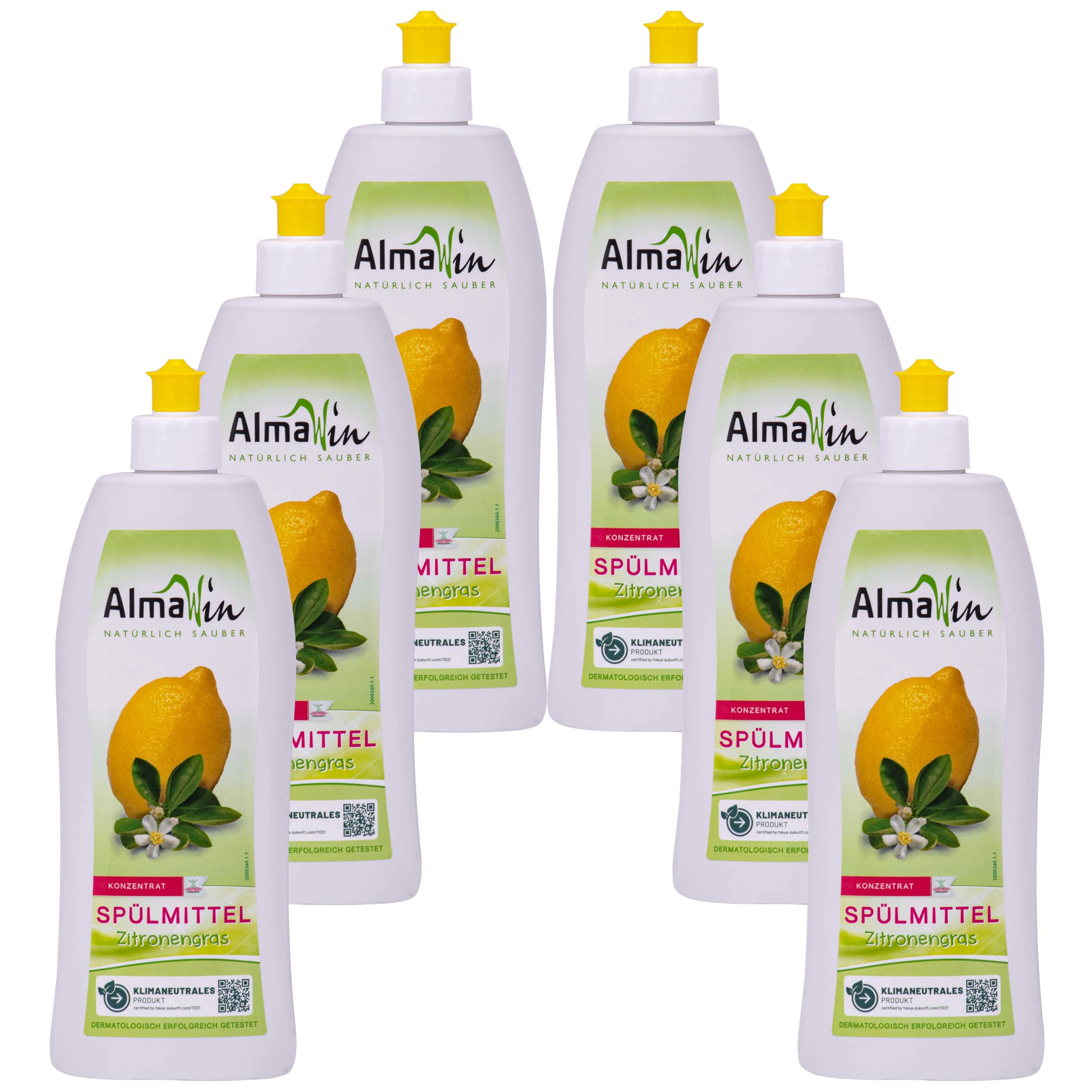 ALMAWIN Spülmittel Zitronengras 6 x 500 ml