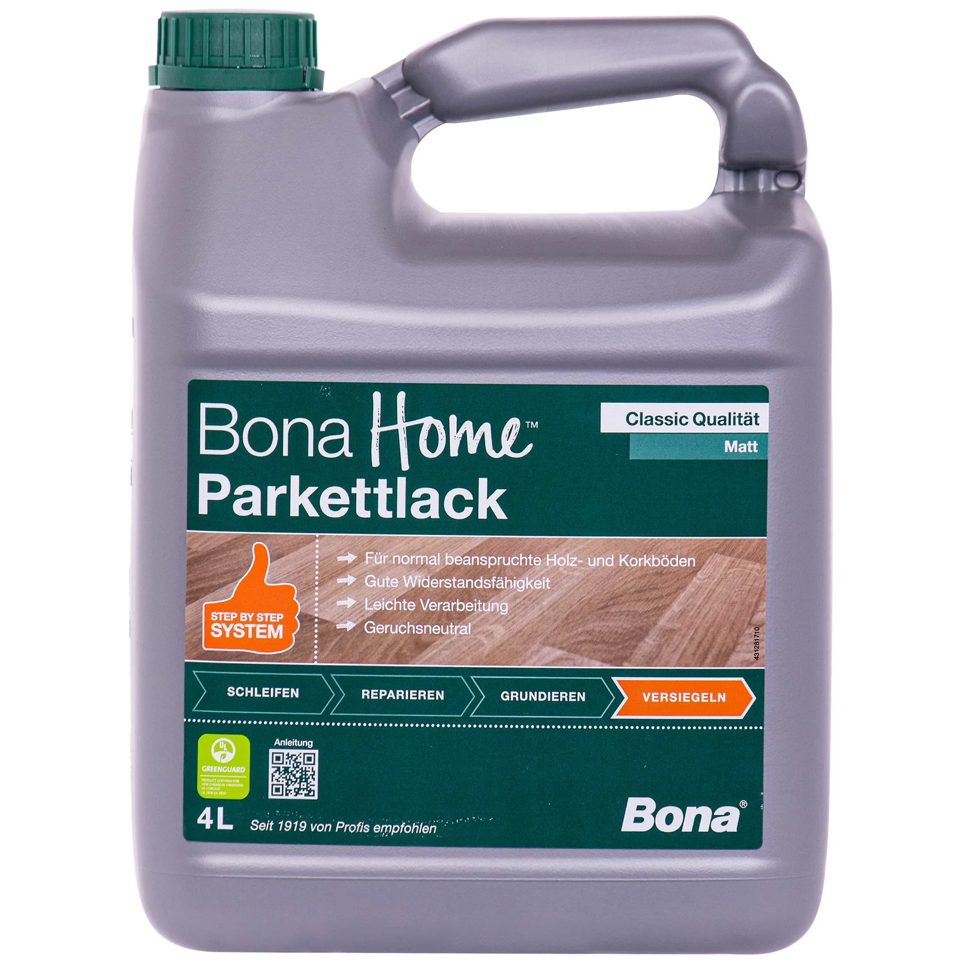 "BONA Home Parkettlack Classic 4 Liter matt image"