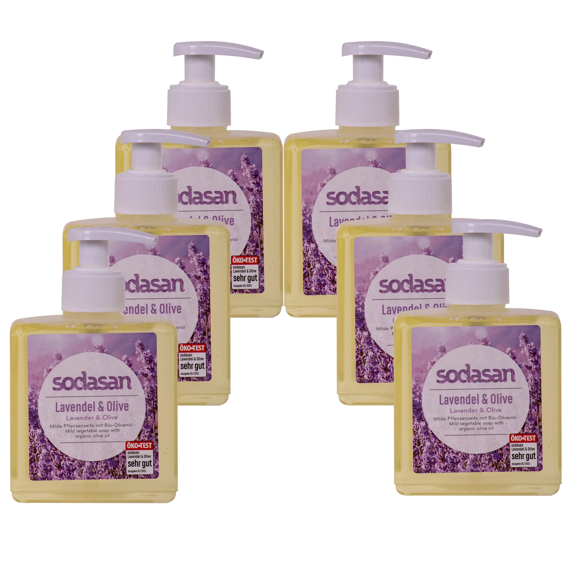 "SODASAN Flüssigseife Liquid Lavendel-Olive 6 x 300 ml Pflanzenseife image"