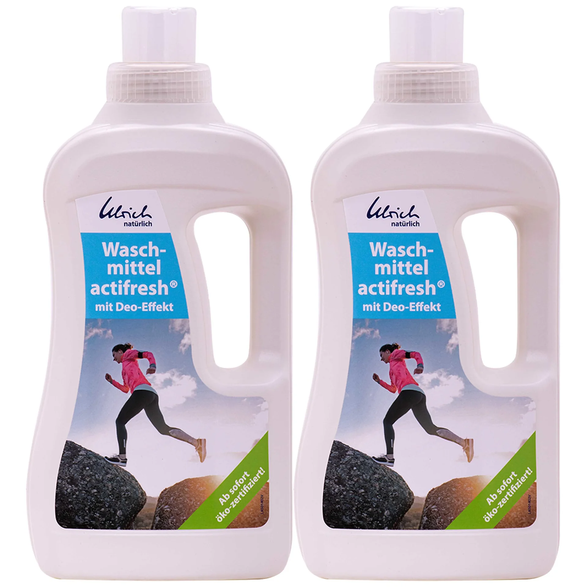 "ULRICH natürlich Waschmittel actifresh 2 x1 Liter mit Deo-Effekt NCP-vegan zertifiziert image"