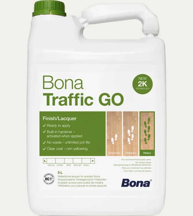 "BONA TRAFFIC GO 2K-Parkettlackt 5 Liter und 1 Liter in verschiedenen Glanzgraden image"